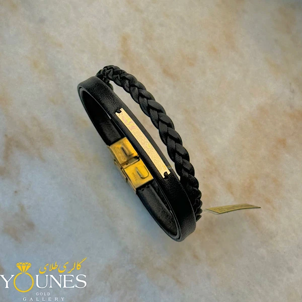 دستبند طلا مردانه چرم L104